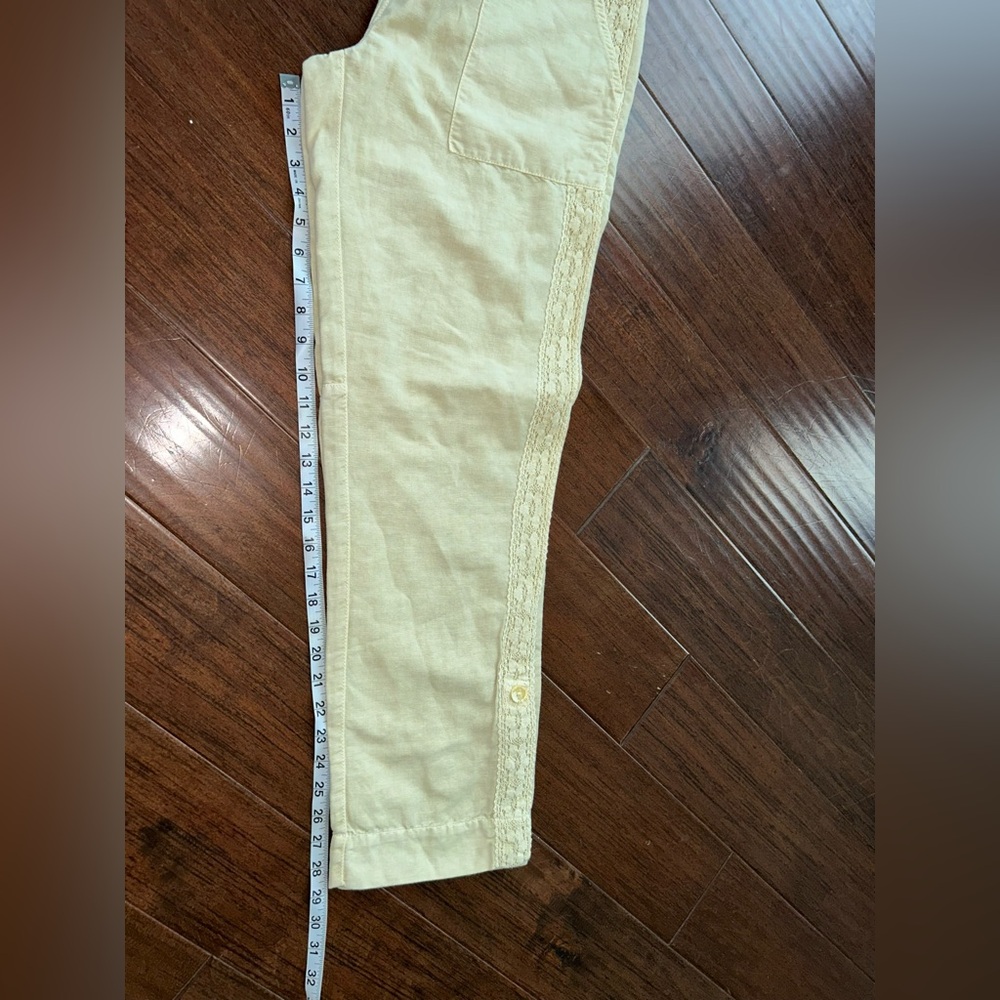 NWT Sundance Organia Lace Pants
Size 8
Linen Blend
Relaxed Fit
Yellow Tan Color - Picture 8 of 9